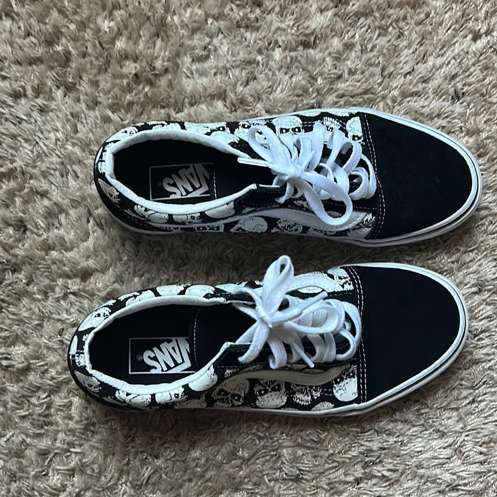 Vans Tm Glow Skulls Old Skool Shoe Black White